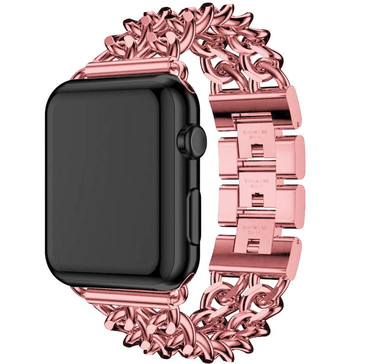 Apple Watch Steel Cowboy Link Strap - Pink Red