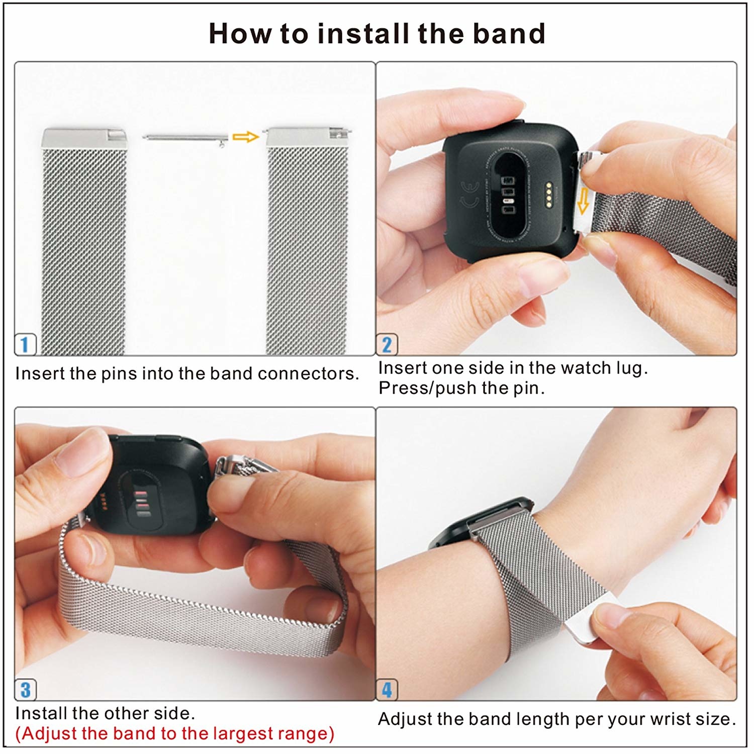 Fitbit Versa Milanese Strap - Black