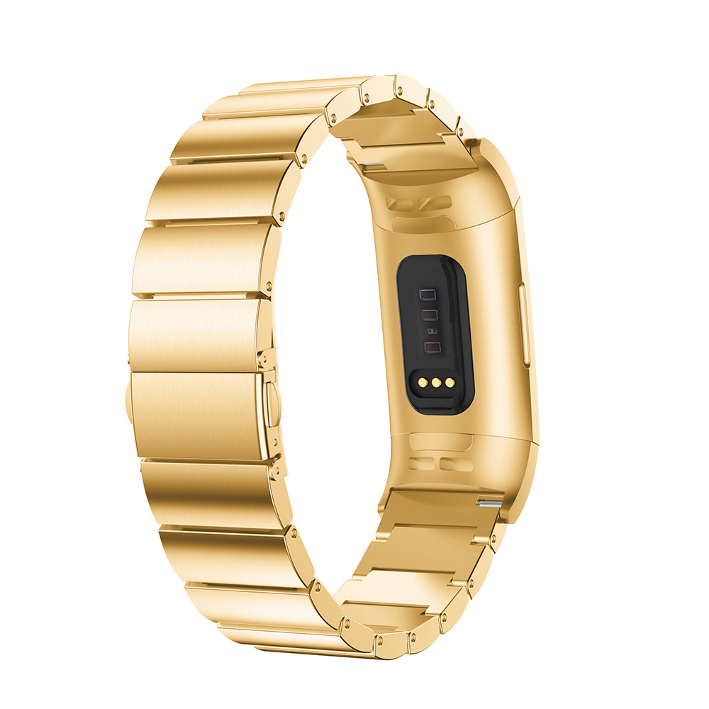 Fitbit Charge 3 &Amp; 4 Steel Link Strap - Gold