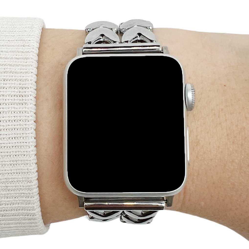 Apple Watch Heart Steel Link Strap - Silver