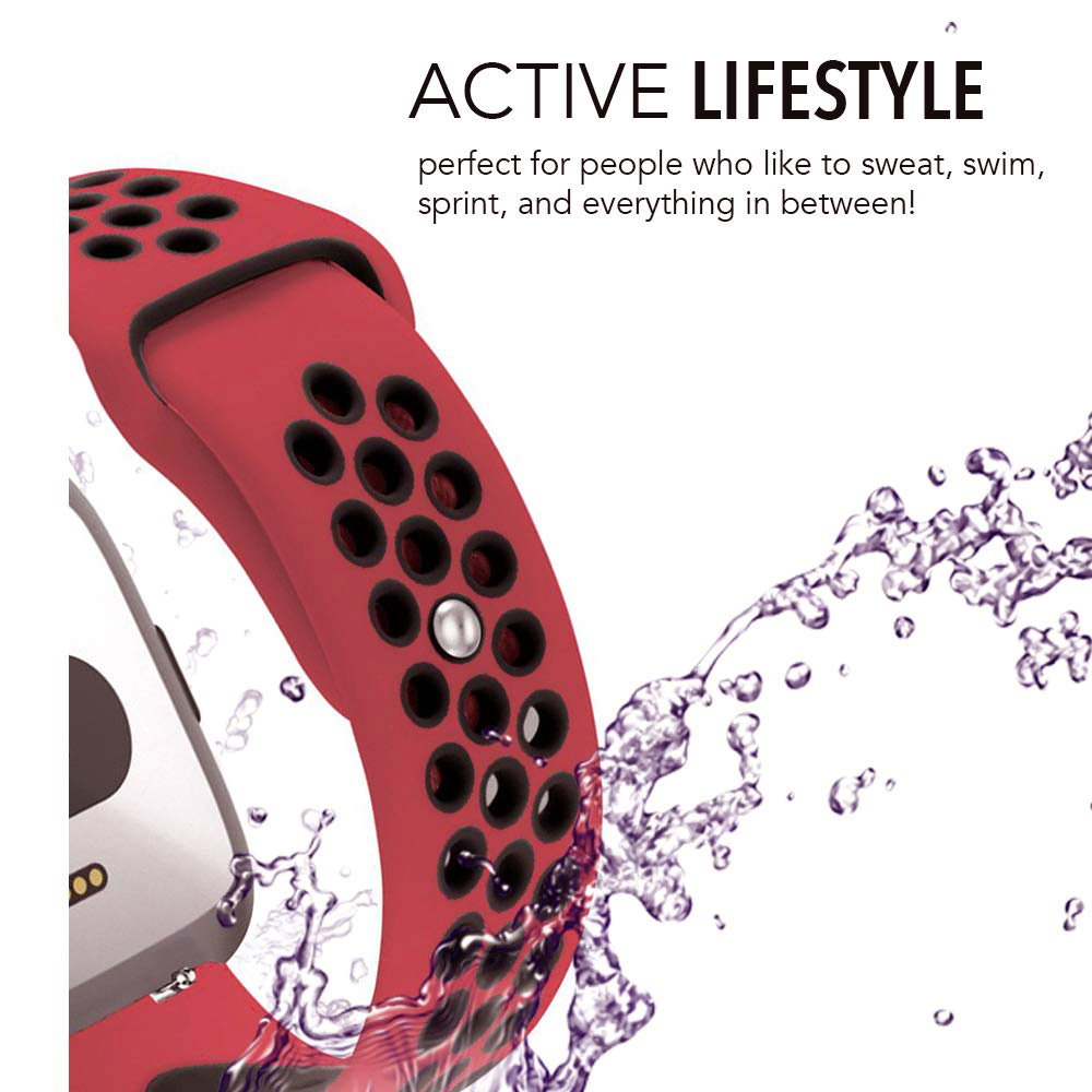 Fitbit Versa Double Sport Strap - Red Black