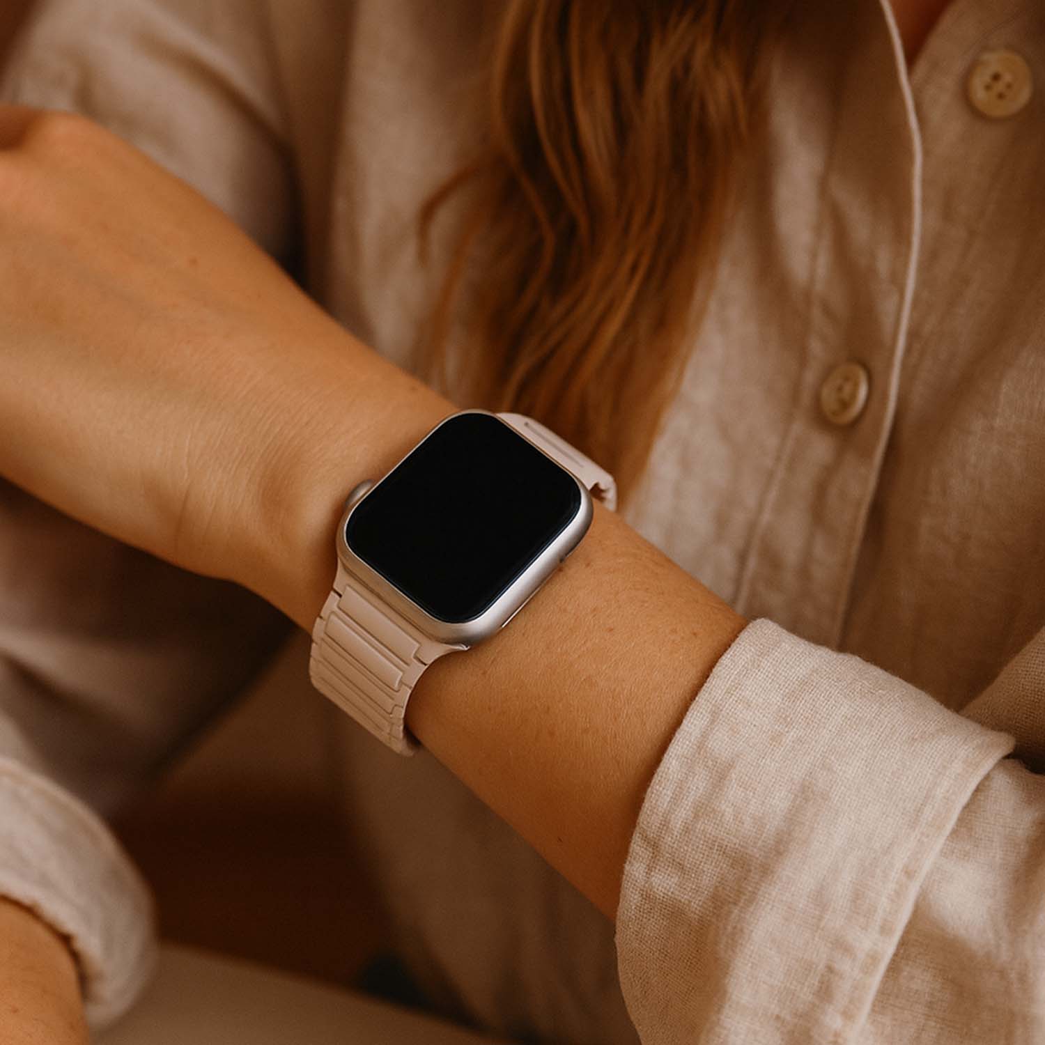 Apple Watch strap Zyro - silicone - starlight