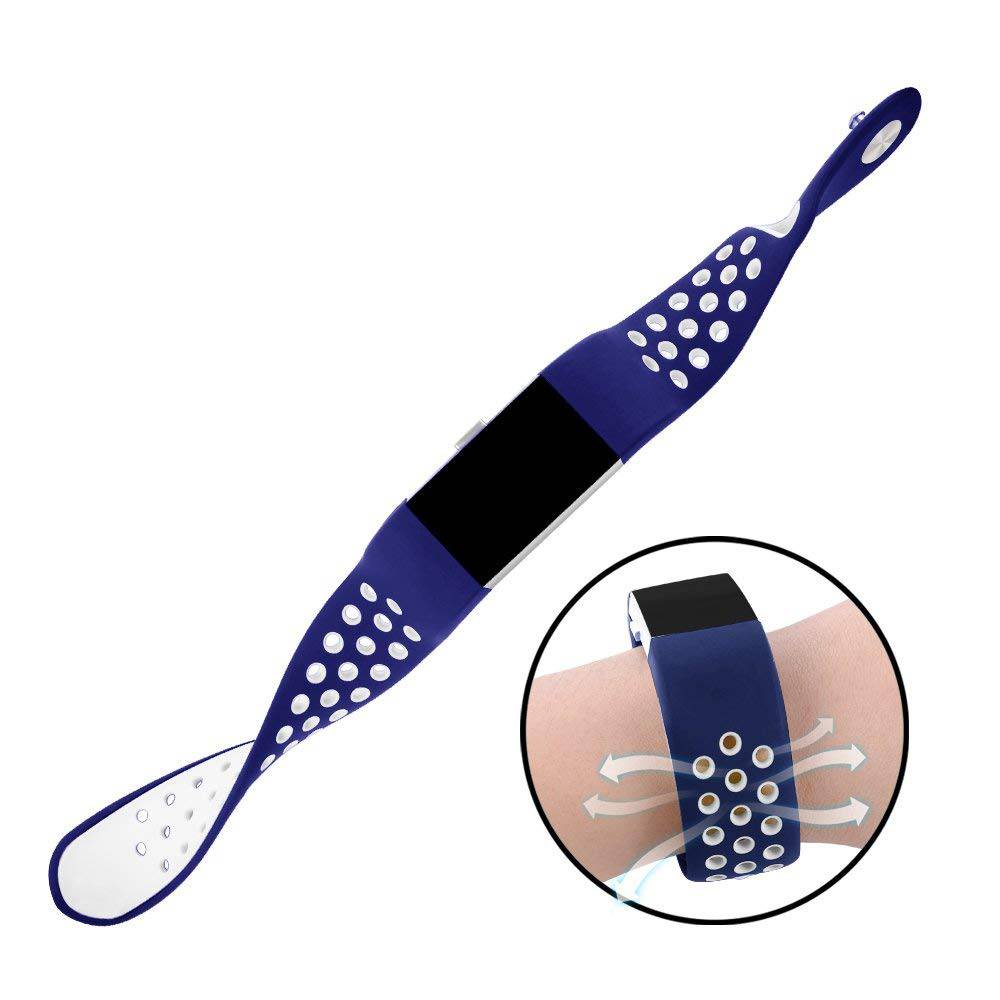 Fitbit Charge 2 Double Sport Strap - Dark Blue White