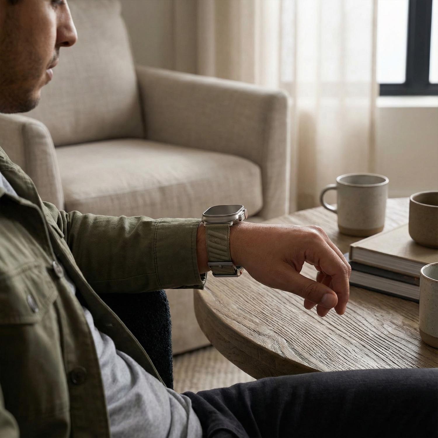 Apple Watch strap Averro - nylon - titanium grey