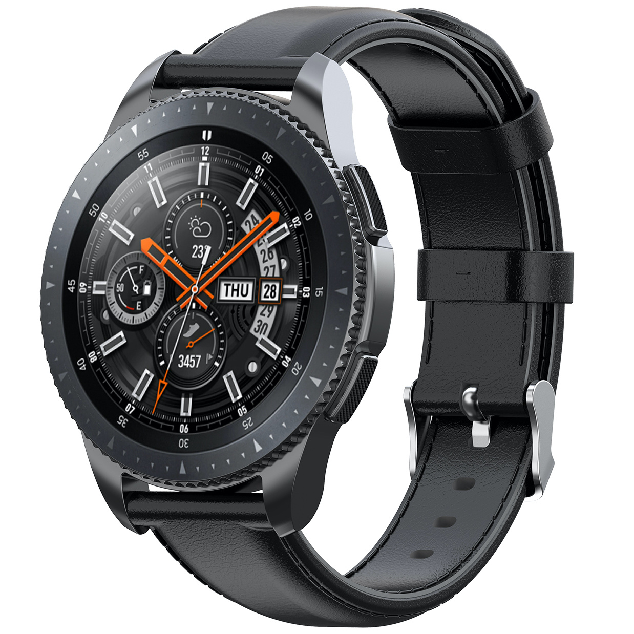Garmin Vivoactive / Vivomove Leather Strap - Black