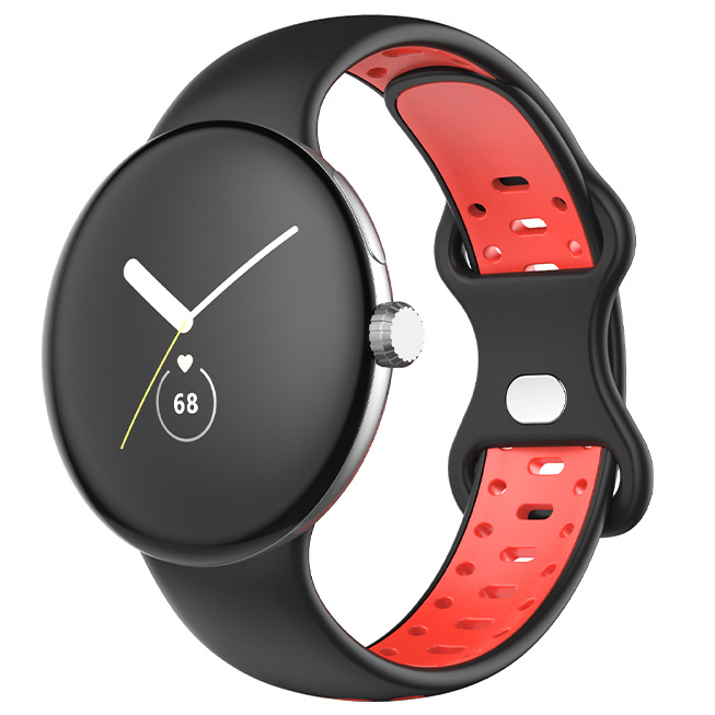 Google Pixel Watch Double Sport Strap - Black Red