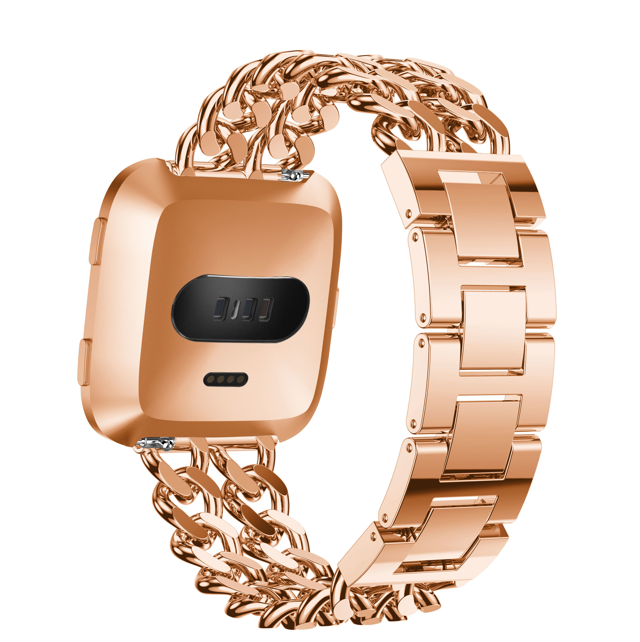 Fitbit Versa Cowboy Steel Link Strap - Rose Gold