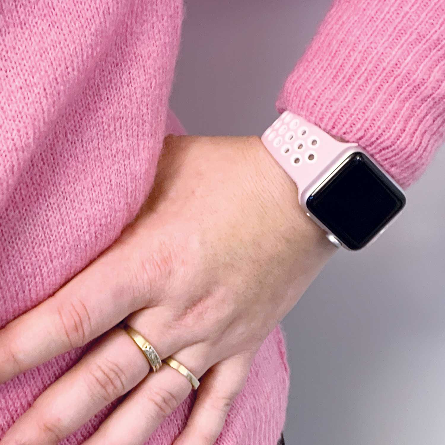Apple Watch Double Sport Strap - Light Pink White