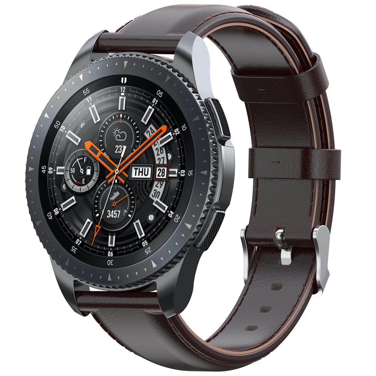 Garmin Vivoactive / Vivomove Leather Strap - Dark Brown