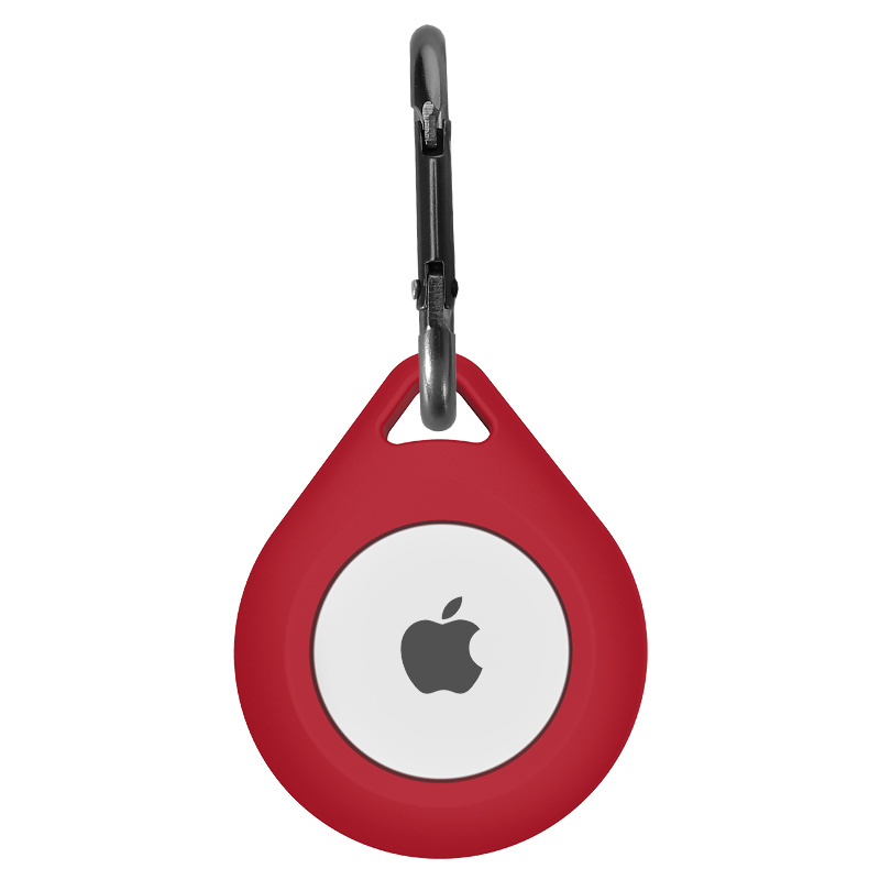 Airtag Silicone Drop Key Ring - Wine Red