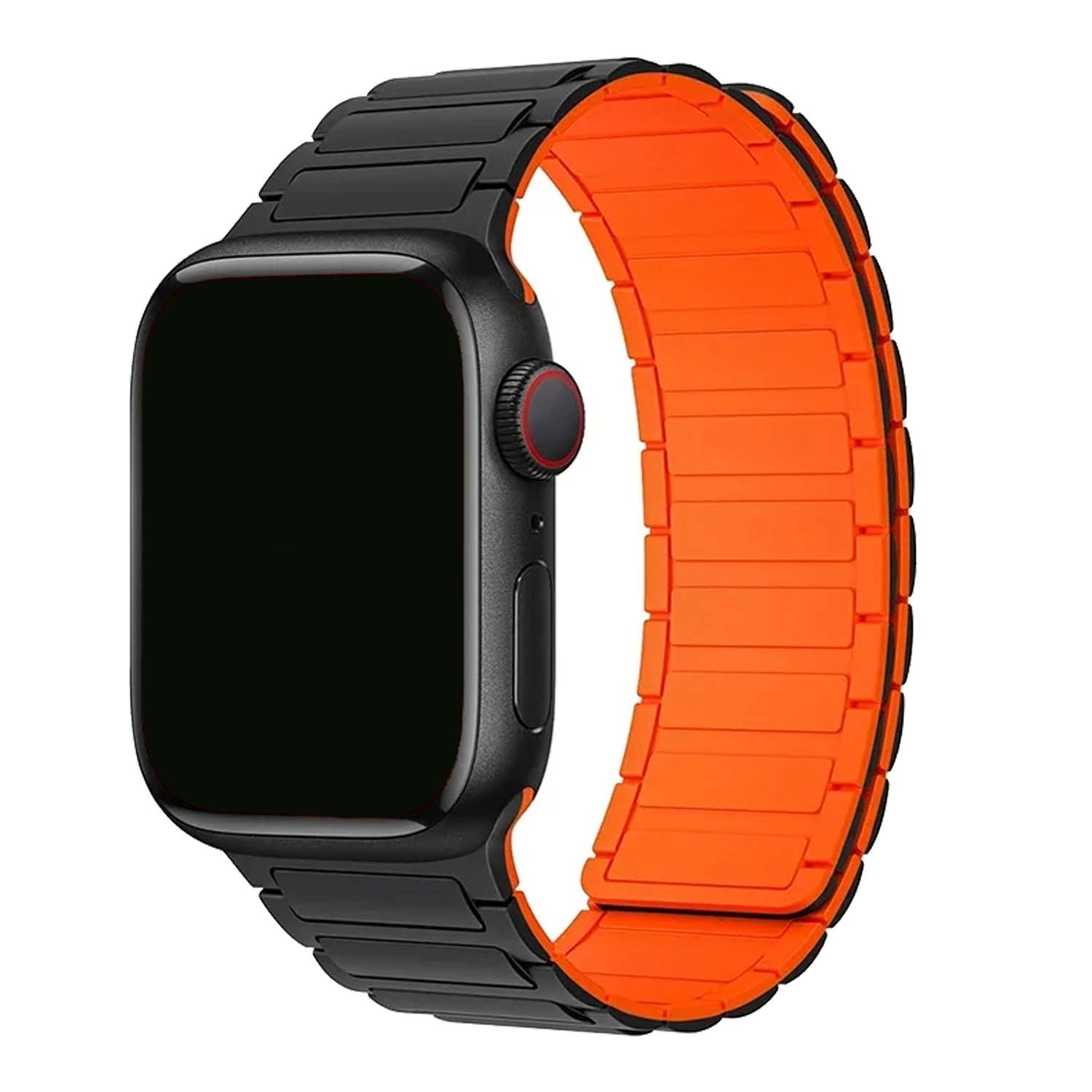 Apple Watch strap Zyro - silicone - black orange