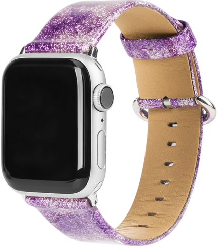 Apple Watch Leather Glitter Strap - Purple