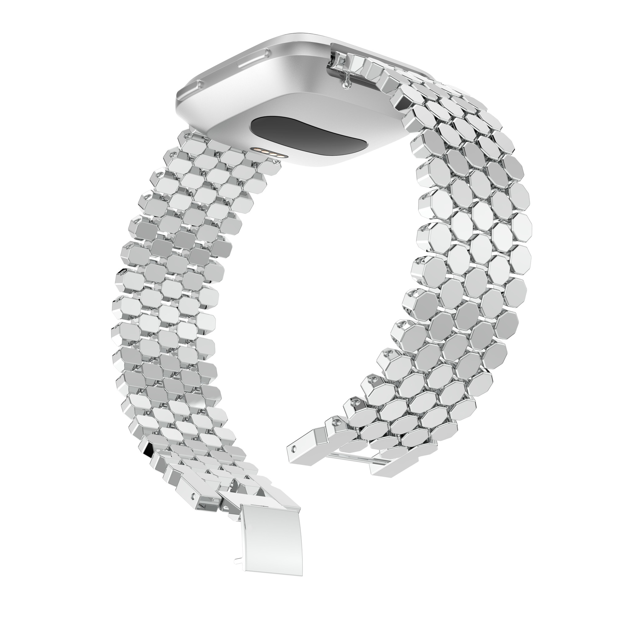 Fitbit Versa Fish Steel Link Strap - Silver