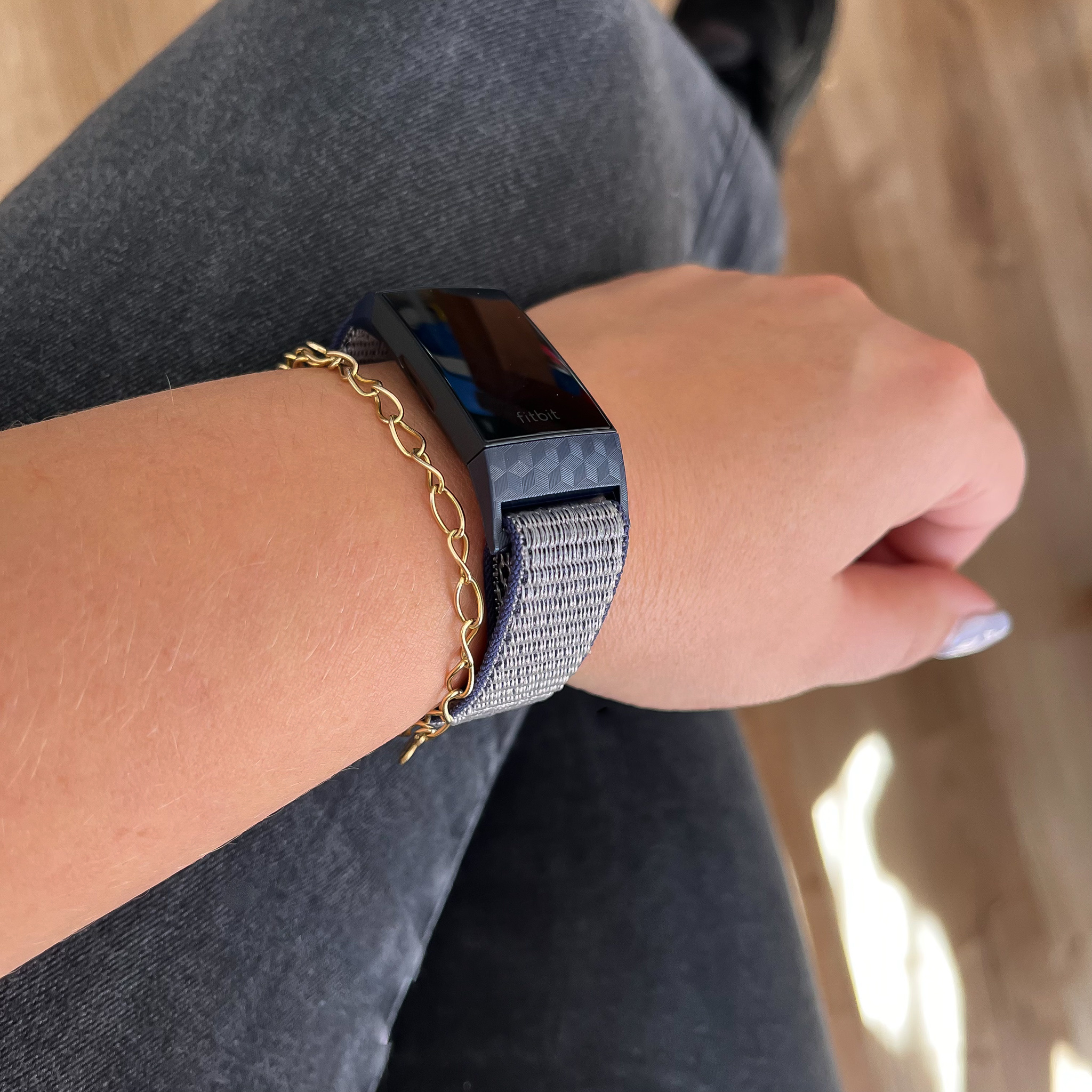 Fitbit Charge 3 &Amp; 4 Nylon Strap - Midnight Blue
