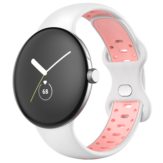 Google Pixel Watch Double Sport Strap - White Pink