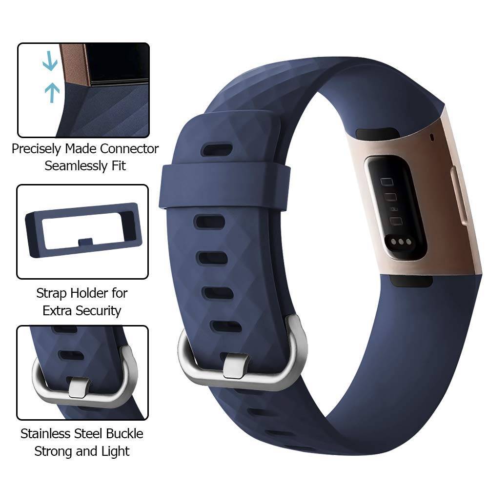 Fitbit Charge 3 &Amp; 4 Sport Waffle Strap - Dark Blue