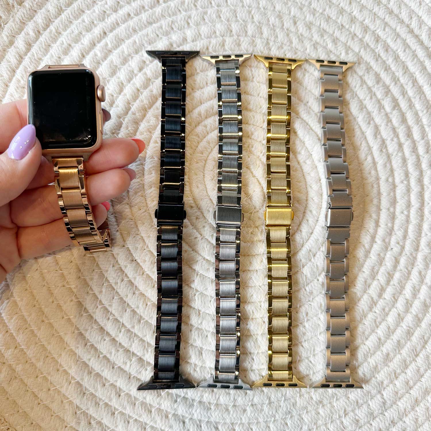 Apple Watch Thin Link Band Noor - Starlight