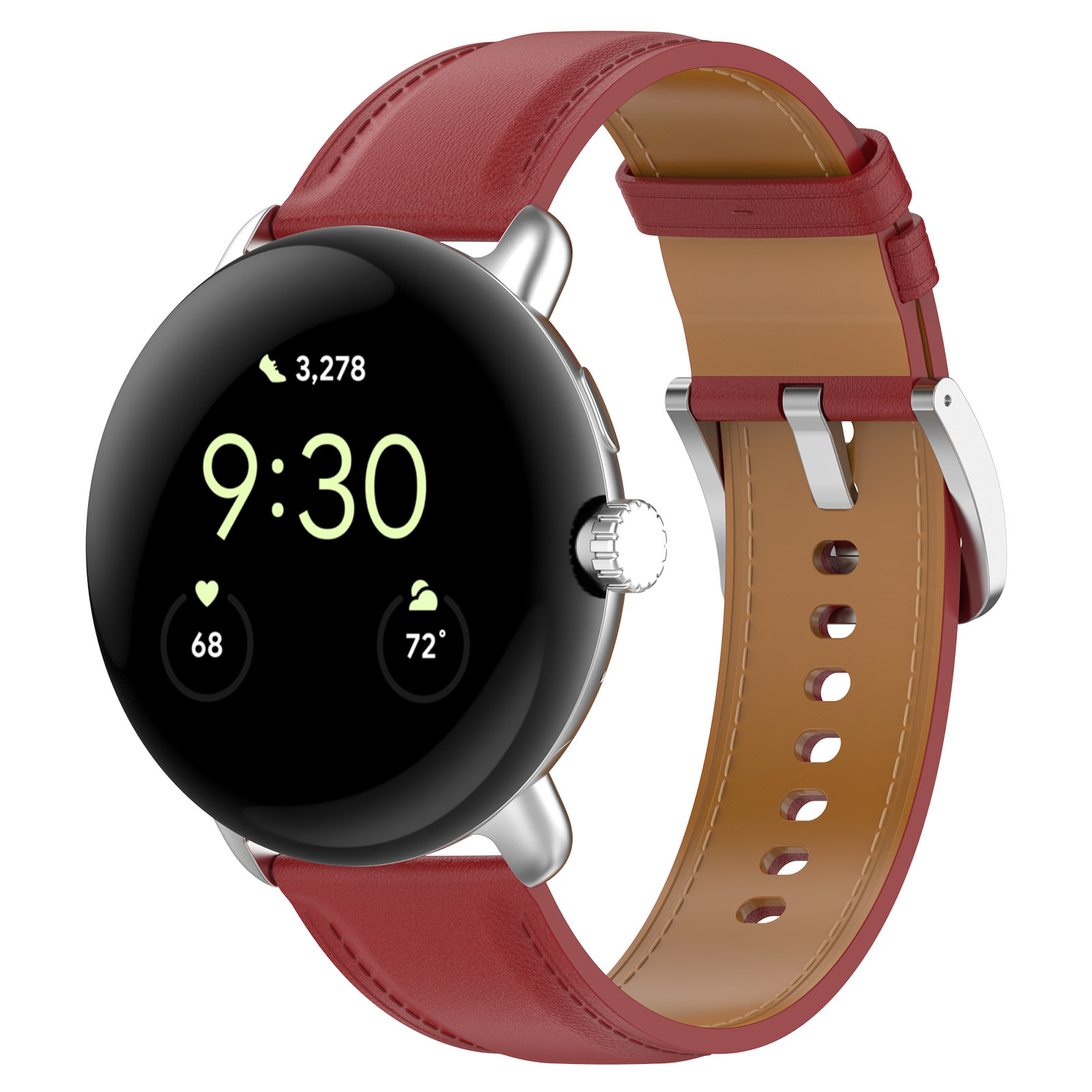 Google Pixel Watch Leather Strap - Red