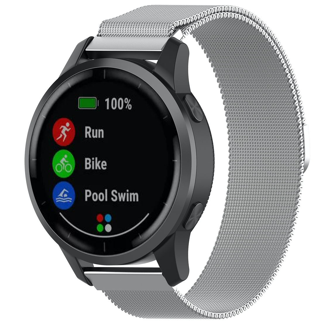 Garmin Vivoactive / Vivomove Milanese Strap - Silver