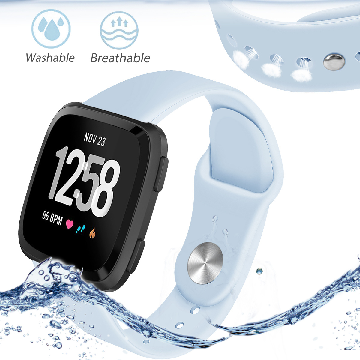 Fitbit Versa Silicone Sport Strap - Light Blue