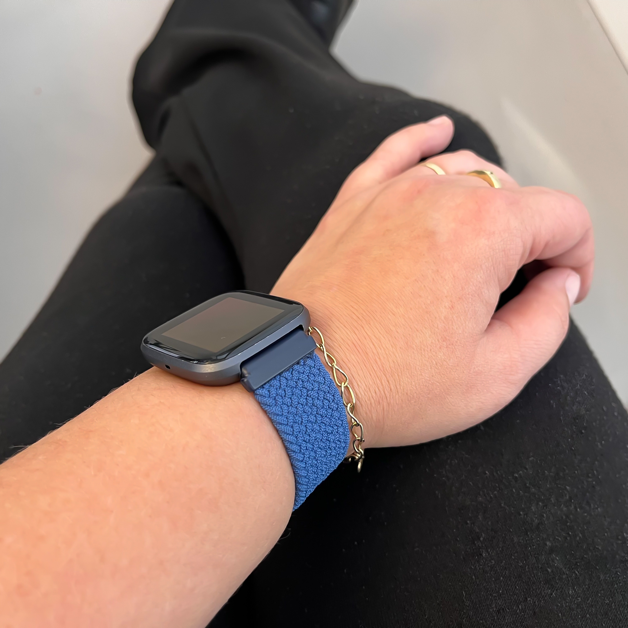 Fitbit Versa Nylon Braided Solo Strap - Atlantic Blue