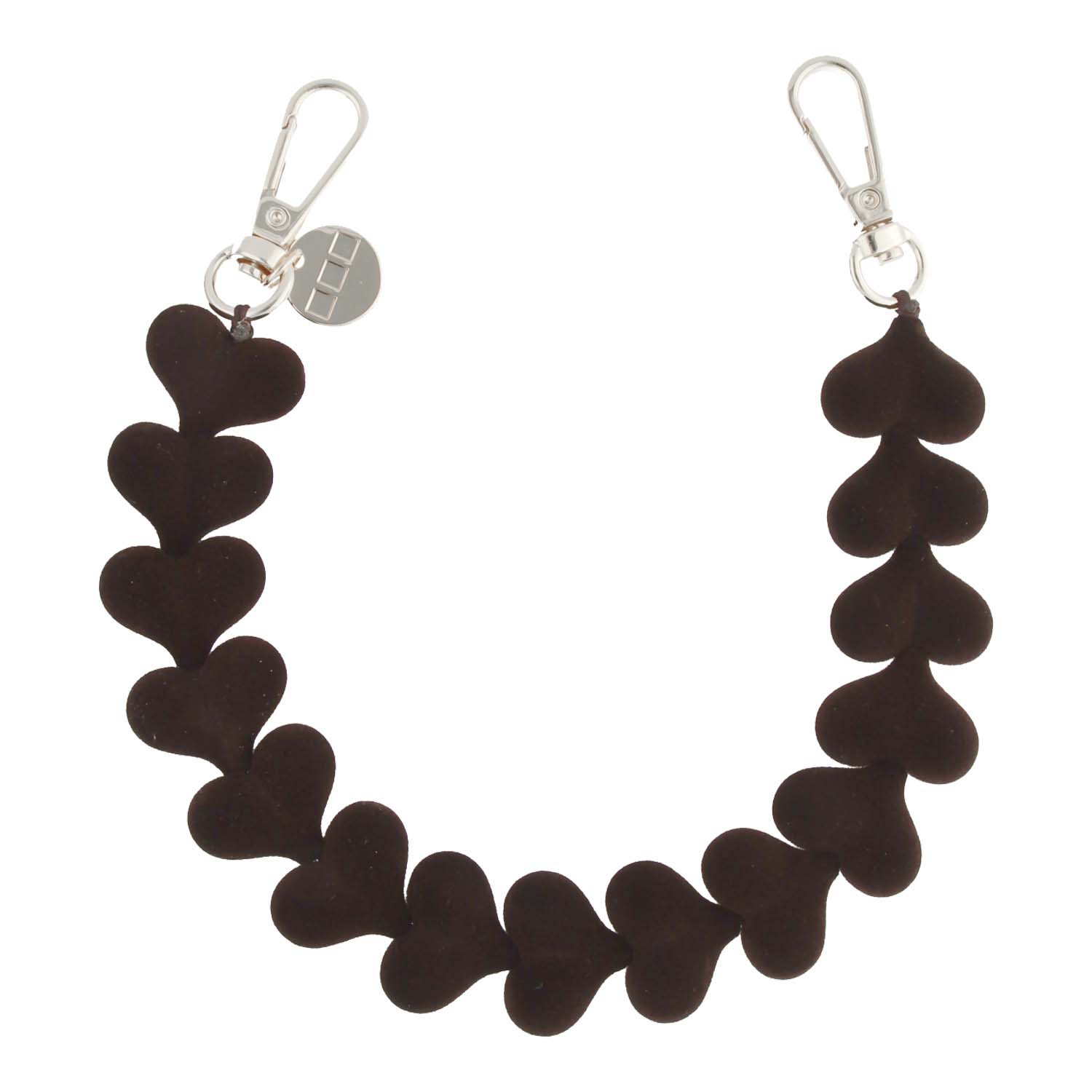 Telephone cord Fluwee - dark brown - silver