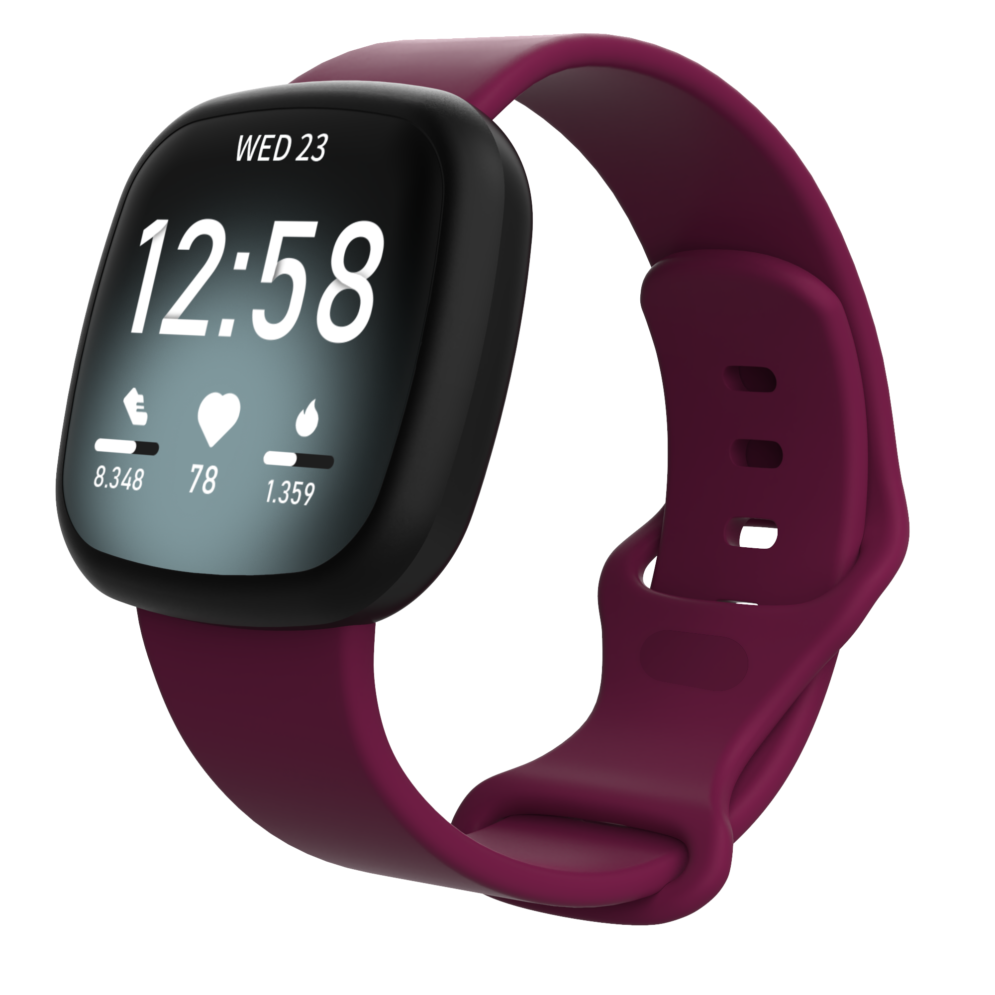 Fitbit Versa 3 / Sense Sport Strap - Wine Red