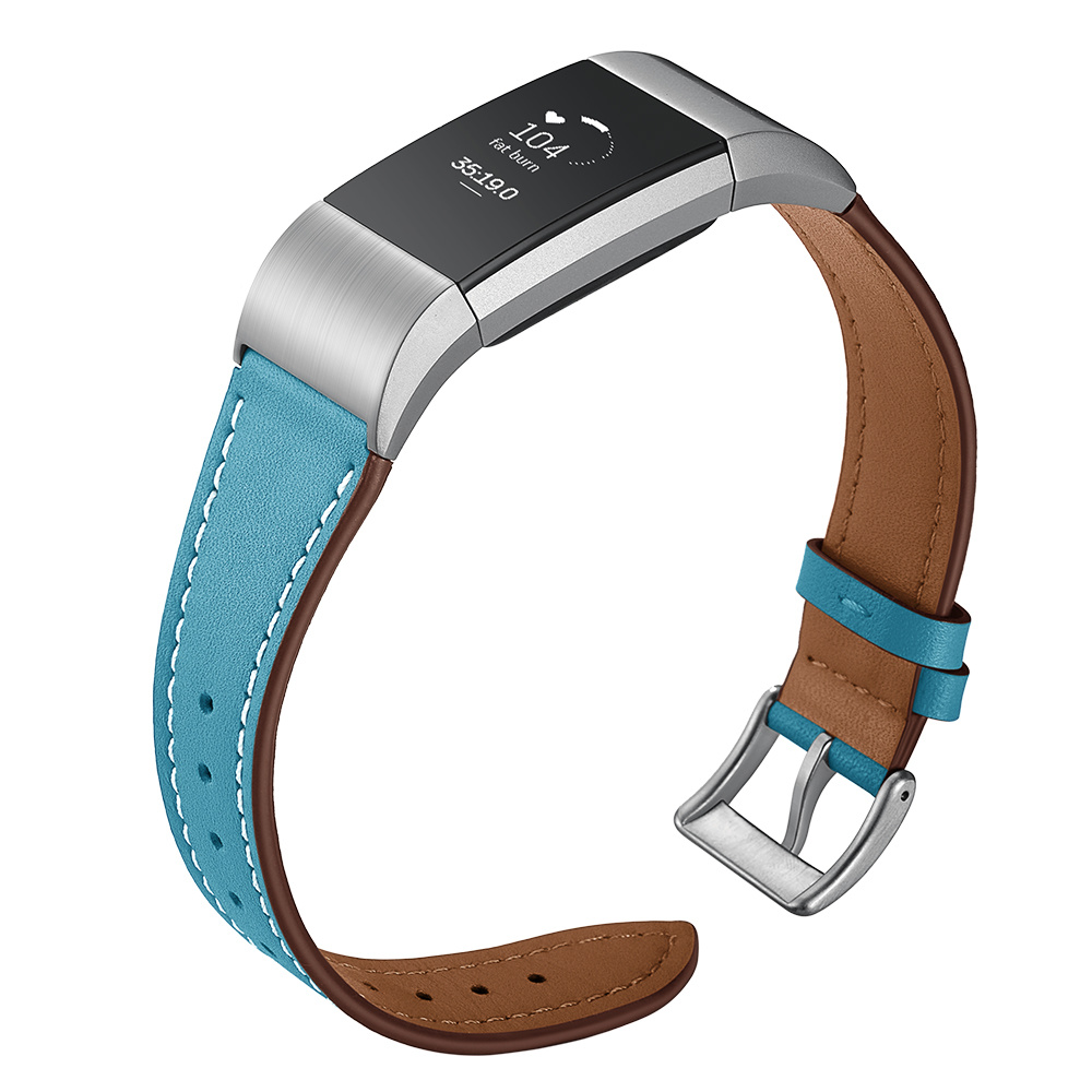 Fitbit Charge 2 Premium Leather Strap - Light Blue