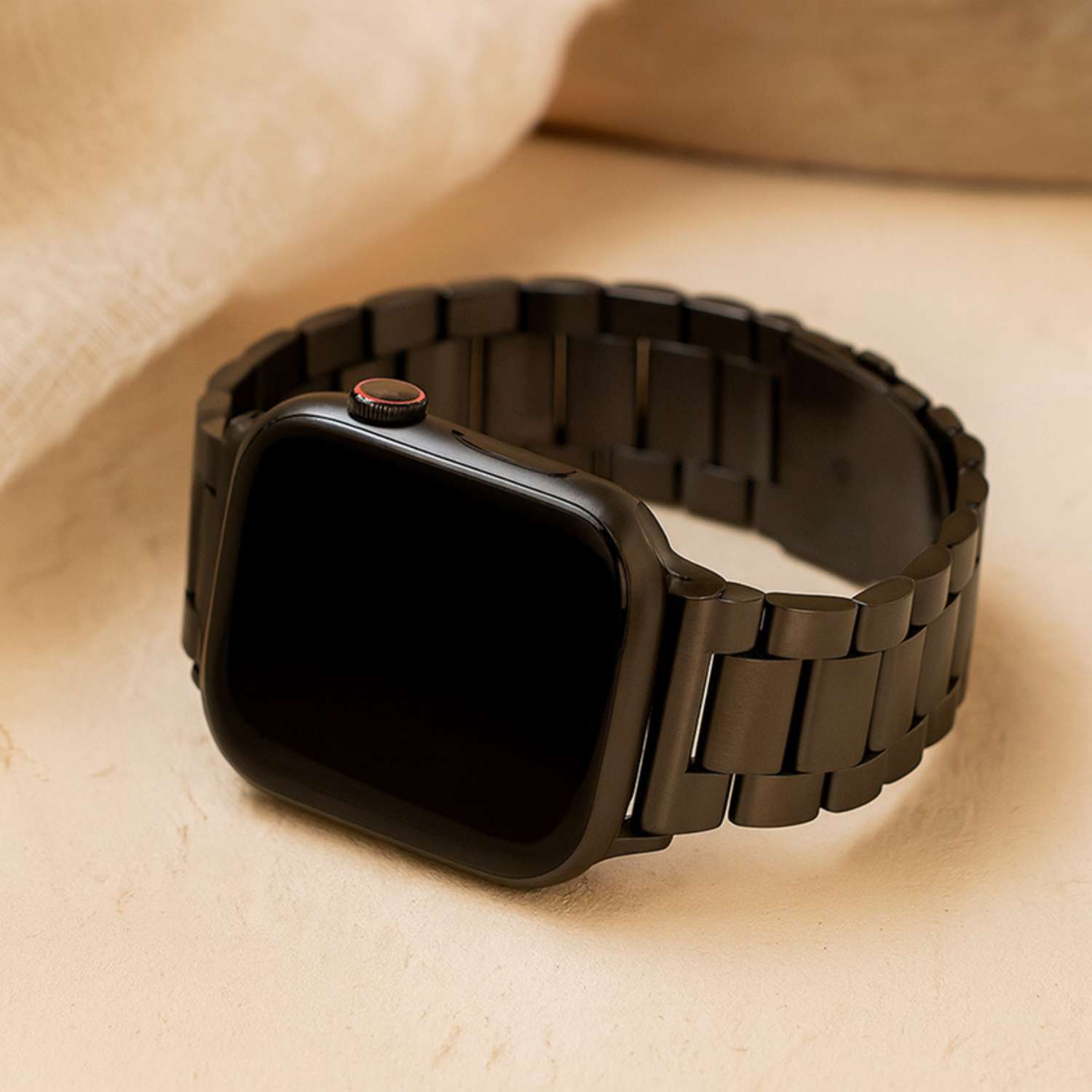Apple Watch Beads Steel Link Strap - Black