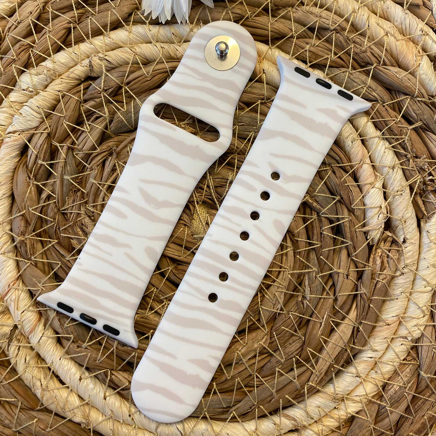 Apple Watch Print Sport Strap - Zebra Starlight