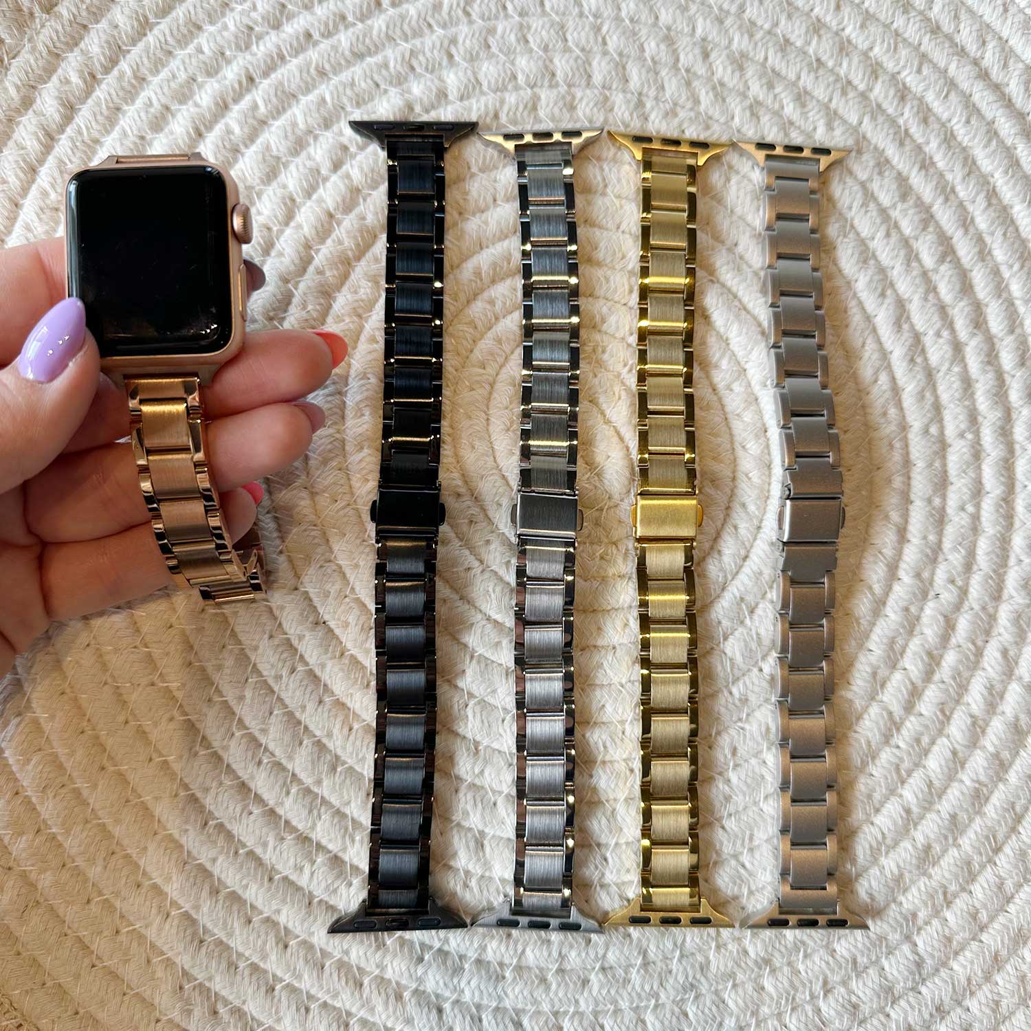 Apple Watch Thin Link Band Noor - Rose Gold