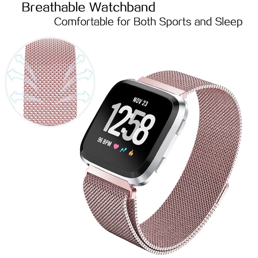 Fitbit Versa Milanese Strap - Pink Red