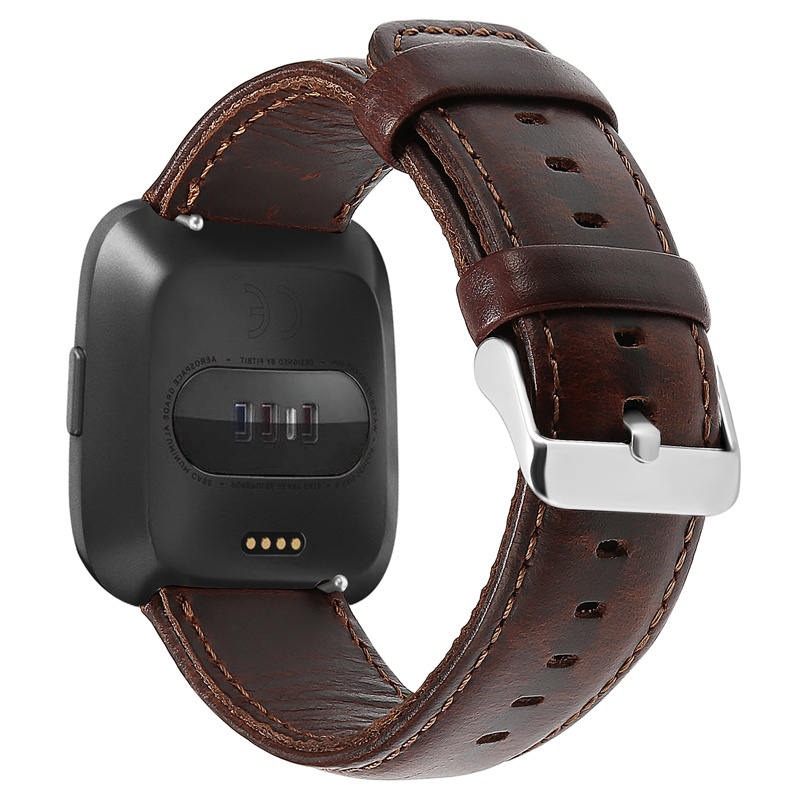Fitbit Versa Genuine Leather Strap - Dark Brown