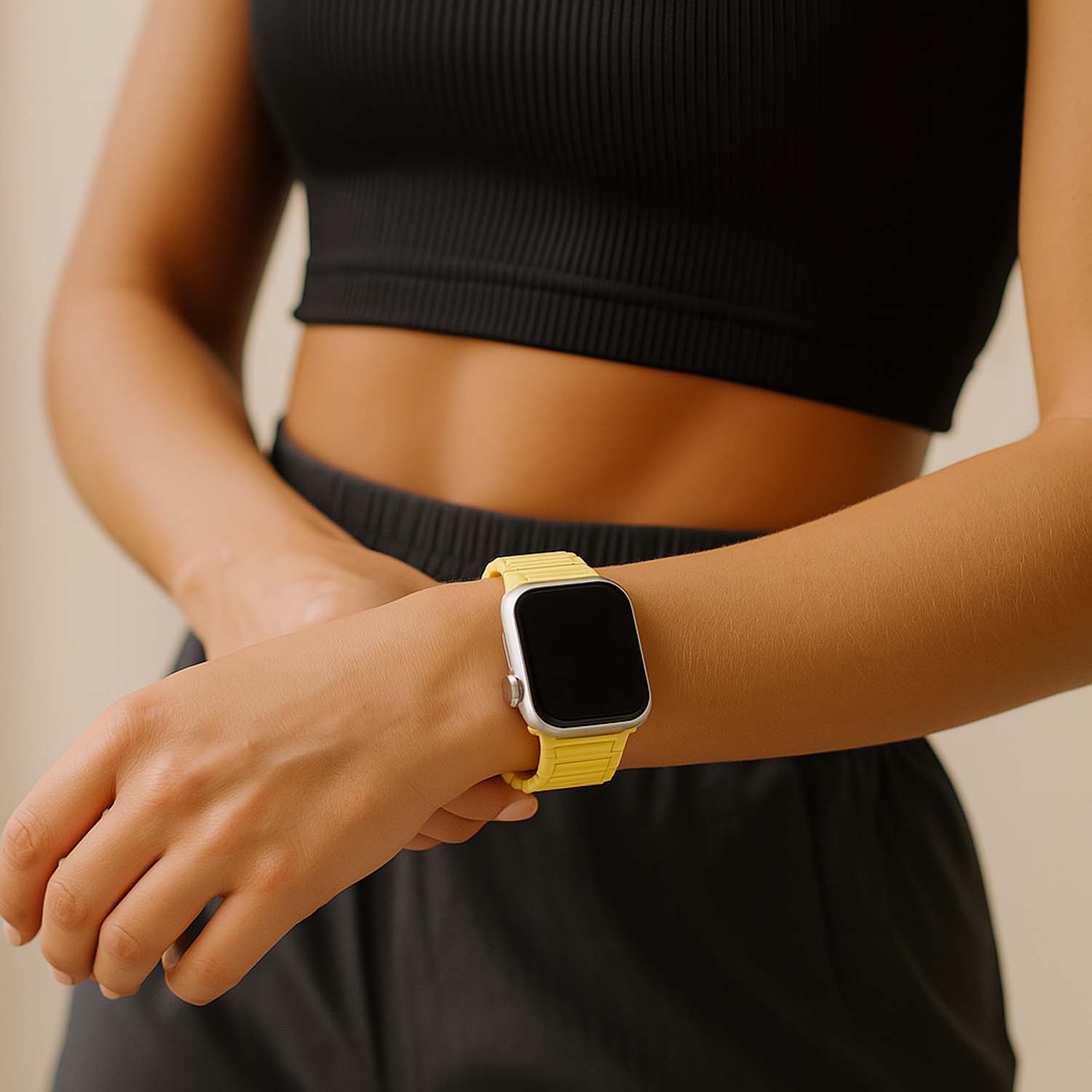 Apple Watch strap Zyro - silicone - yellow