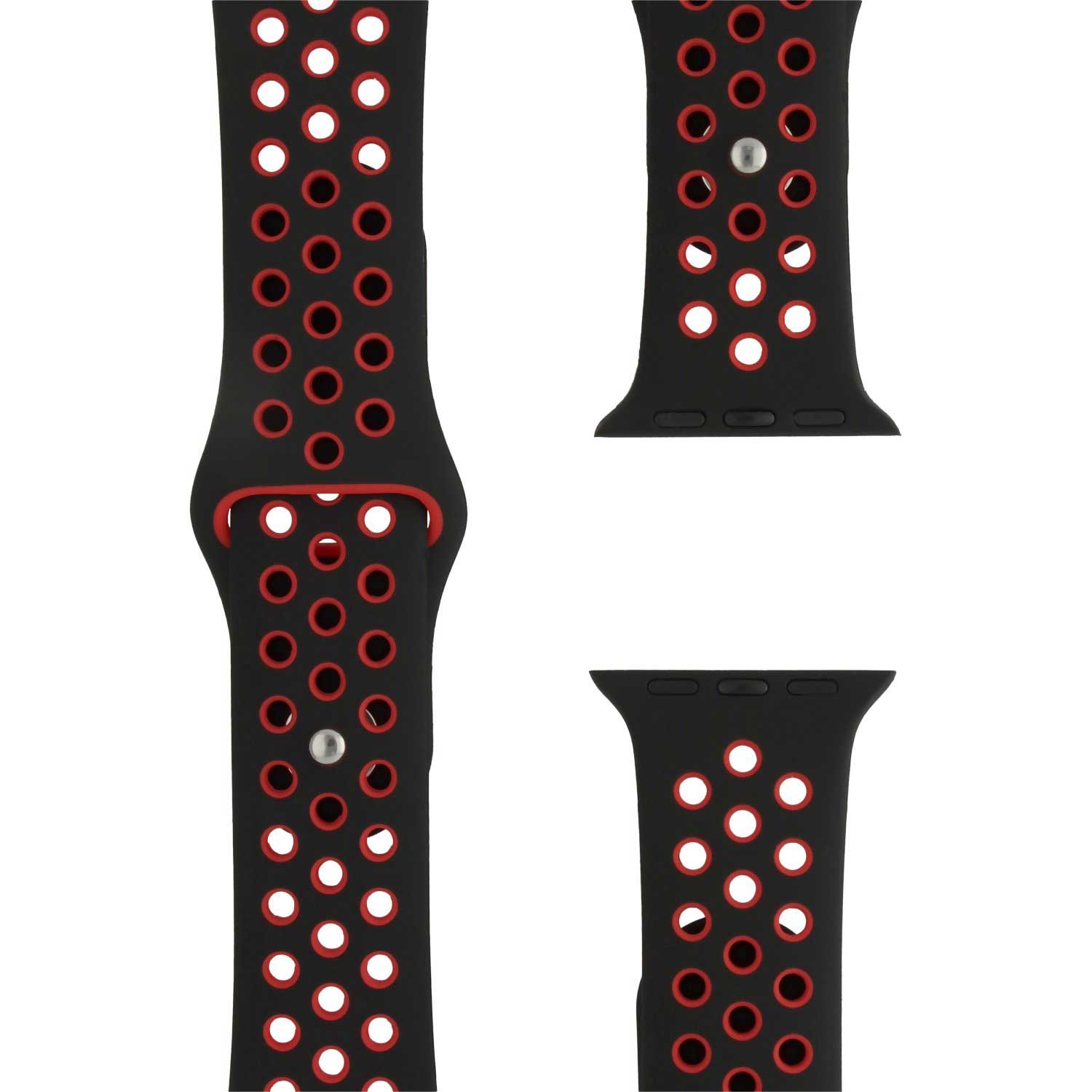 Apple Watch Double Sport Strap - Black Red