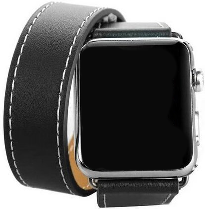 Apple Watch Leather Long Loop Strap - Black