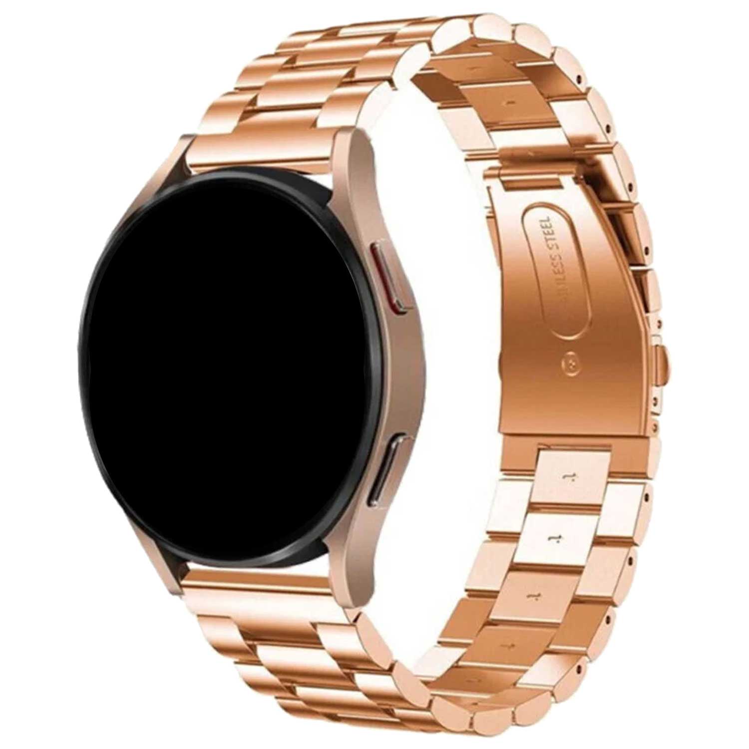 Samsung Galaxy Watch 6 Classic Beaded Steel Link Strap - Rose Gold