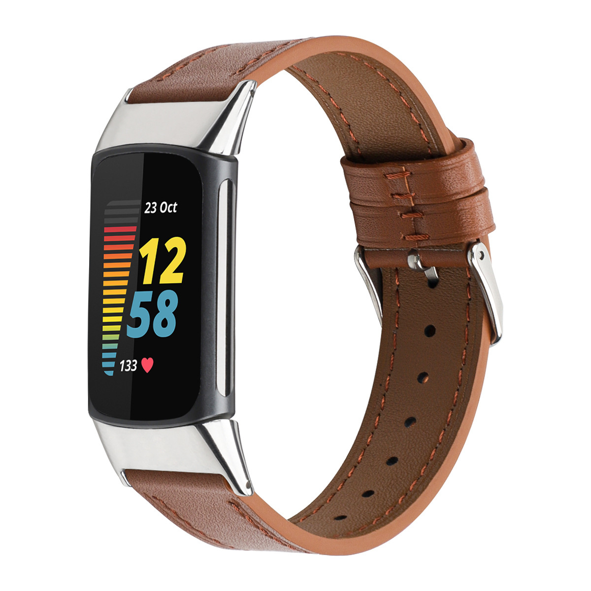 Fitbit Charge 5 Leather Strap - Brown