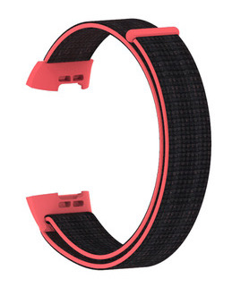 Fitbit Charge 3 &Amp; 4 Nylon Strap - Pink Black