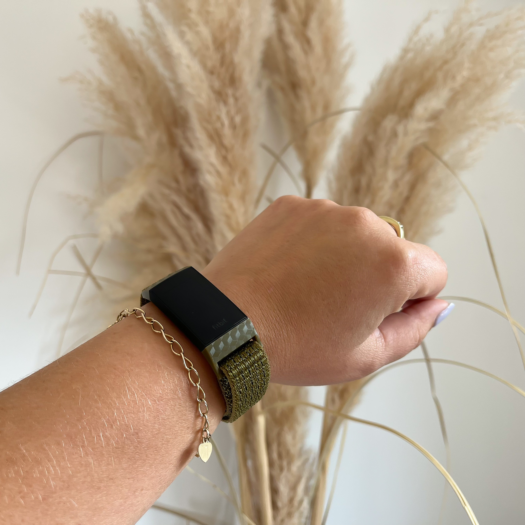 Fitbit Charge 3 &Amp; 4 Nylon Strap - Olive