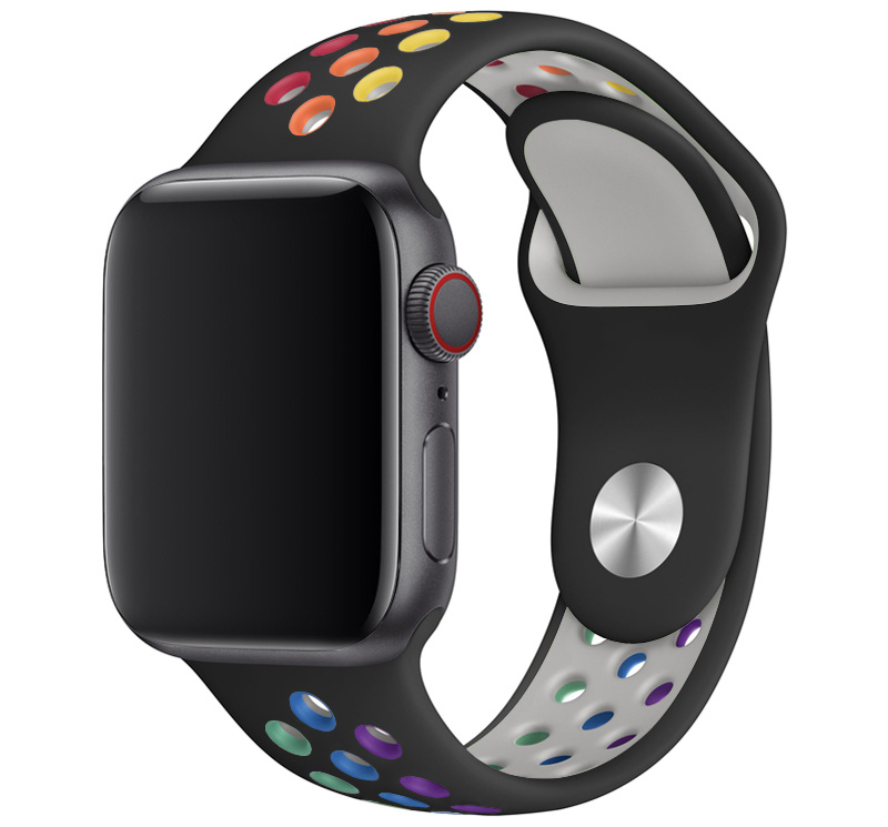 Apple Watch Double Sport Strap - Colourful Black