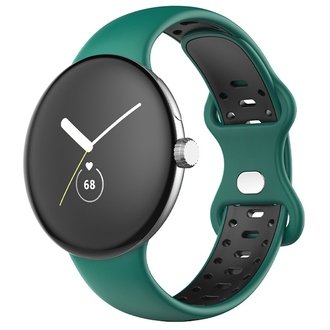 Google Pixel Watch Double Sport Strap - Green Black